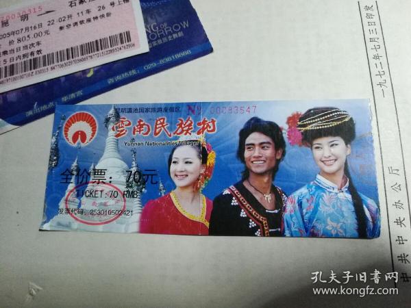 云南 民俗村入园门票