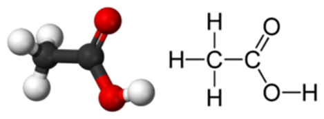 我的理解是这样的:因为本来乙酸的分子结构就是弯曲的,像这样: 这就是