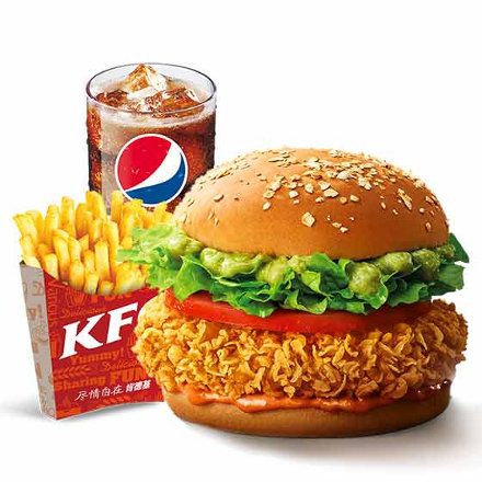 肯德基牛油果辣堡套餐,价格32.00元/套