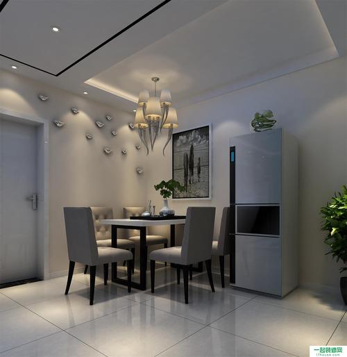 新房吊灯现代简约餐桌餐椅餐厅吊顶餐厅背景墙时尚大气的餐厅装修效果