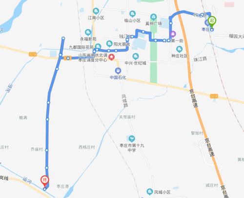 山东枣庄高铁站109路公交车路线:07:00-17:30:京沪高铁枣庄站→京沪