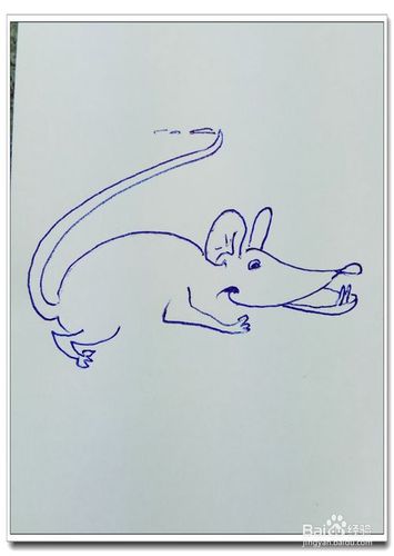 怎样画简笔画"尖牙利嘴的小老鼠"?
