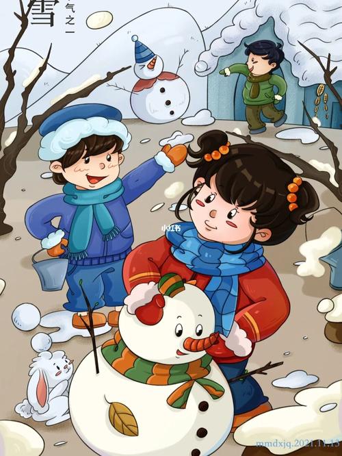 尝试画节气插画——小雪!