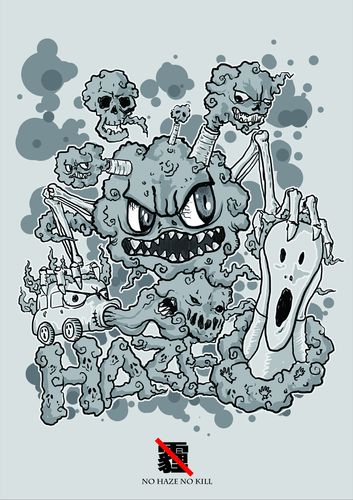 中国雾霾主题公益海报设计作品|插画|商业插画|王坤