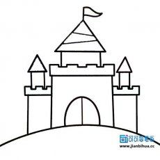 童话城堡简笔画_可可简笔画