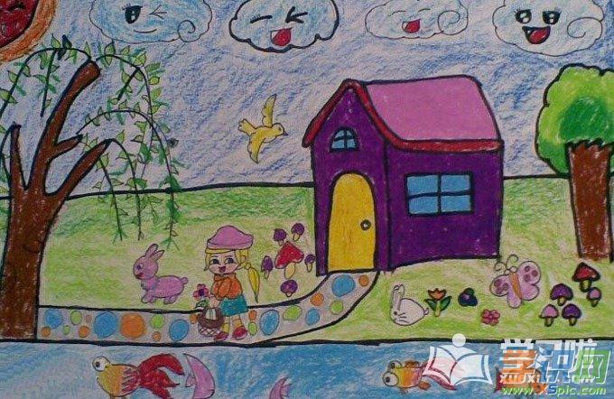 五年级儿童蜡笔画