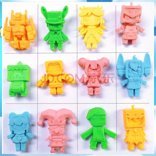 橡皮仔玩具动漫游戏人偶挂件儿童透明变色橡皮玩偶 迷你世界橡皮随机5
