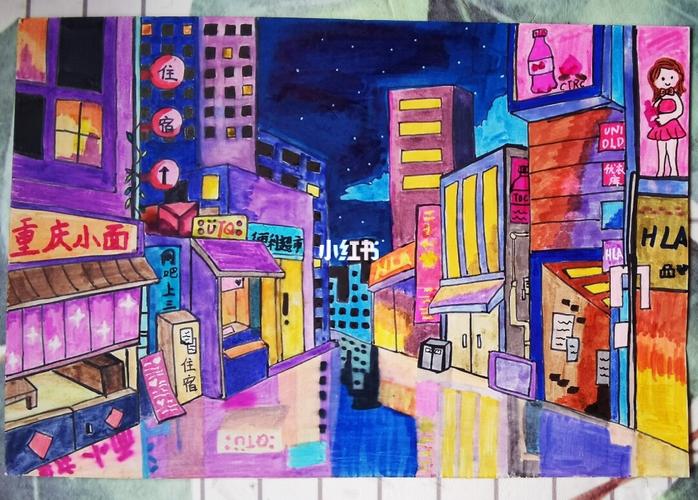 马克笔_马克笔_夜景_文化_绘画