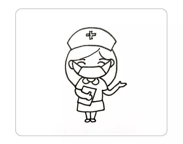 护士主题简笔画,致敬医护工作者