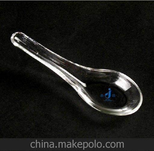 玻璃汤匙/西米露米糊勺子/甜品勺/粥勺/透明玻璃勺子图片_2