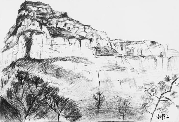 三元堂画室太行山风景速写素描写生作品集3