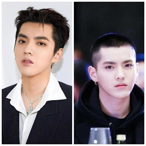 感觉吴亦凡的长发头型都很时尚,寸头造型看起来,显得脸蛋有点