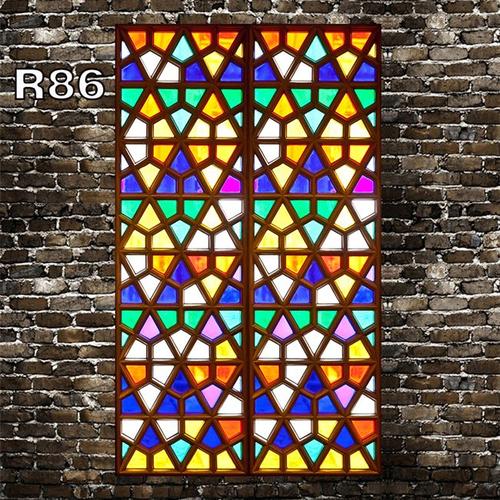 透光玻璃民国遮光贴膜窗户教堂贴纸彩色阳台不透明复古欧美贴窗花