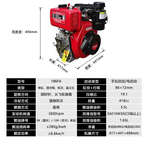常州风冷单缸柴油机5691012马力173178f186188192f微耕机发动机头 173