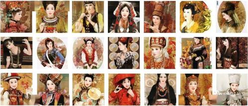 美56个民族传统服饰插画最全完整版