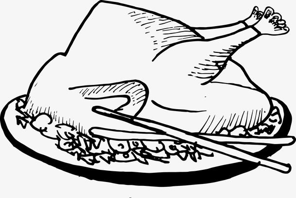 关键词 : 食物,美食大盘鸡,烤鸡,黑白线条烤鸡,全鸡