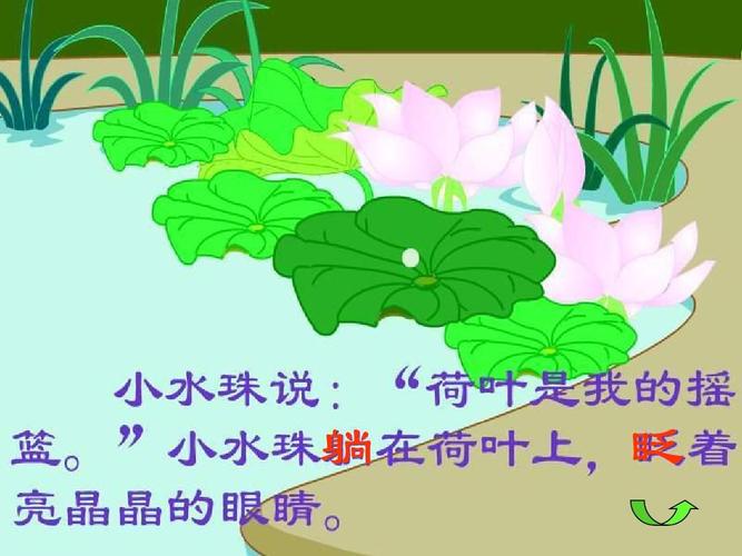 人教版一年级下册荷叶圆圆课件 躺 眨