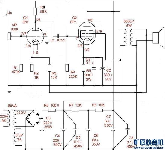 这是单声道的电路图; 6p14胆机电路图; 6p14胆机电路图_电子管胆机