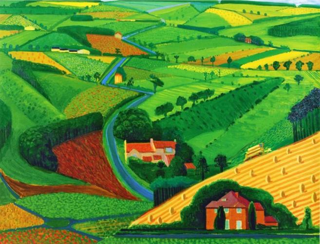 大卫·霍克尼《故乡的田野》