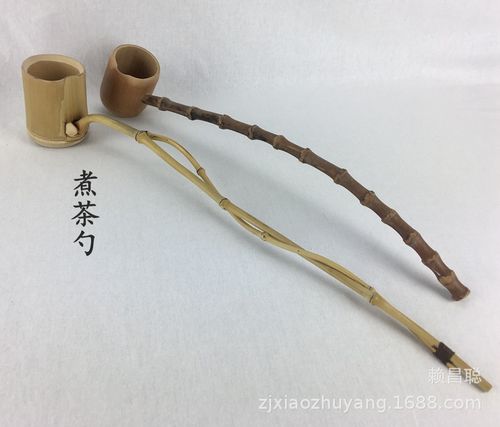 竹制煮茶勺 整体竹枝勺子 酒提 竹鞭柄 酒吊 茶道配件 一件代发