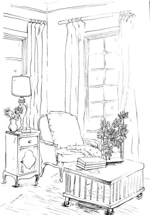 房间陈设图简笔画