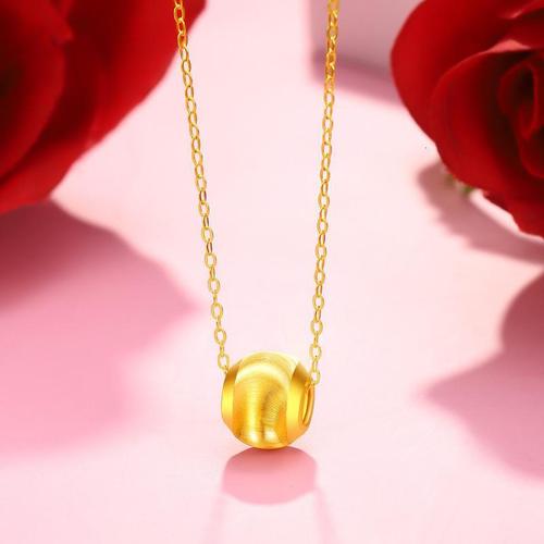 老庙黄金项链足金999猫眼珠挂坠吊坠转运珠配镀金银链