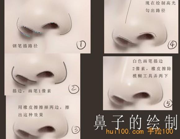 微手绘:一张图教你画手绘鼻子