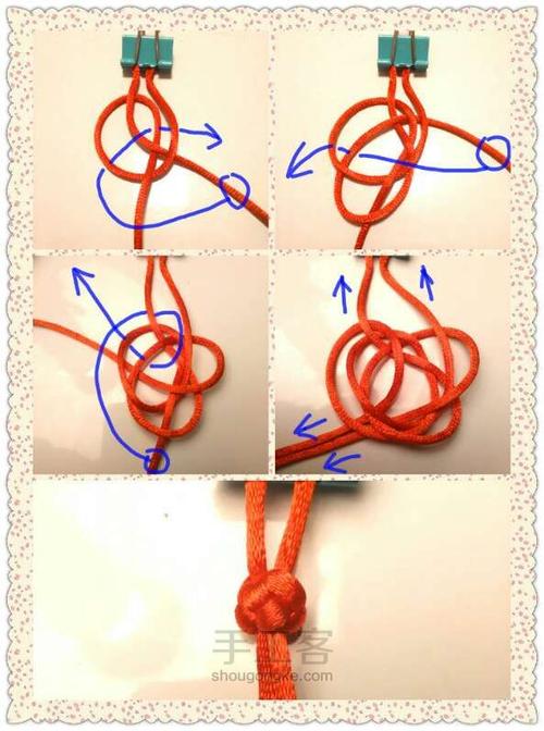 红绳玫瑰手结diy手工制作教程