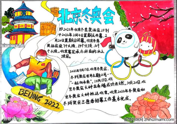 喜迎北京冬季奥运会手抄报图片