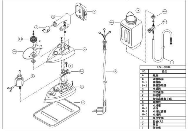 吊瓶式蒸汽熨斗家用工业电热蒸汽烫斗 300l es 原装韩国银星