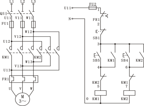 实训一 接触器联锁的三相异步电动机正反转控制电路