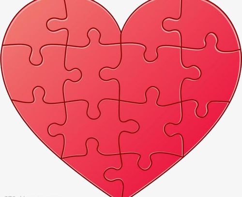 心,红心,爱心,拼图,拼接,情人节贺卡封面
