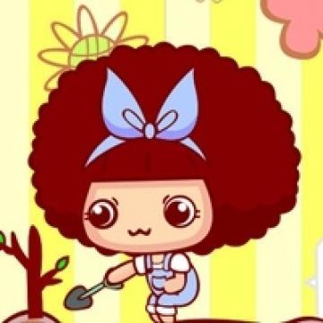 可爱爆炸头的摩丝小姐,卡通头像图片-回车桌面