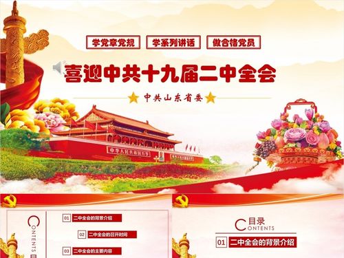 红色党建喜迎中共十九届二中全会ppt范本