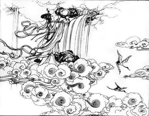 女娲补天一年级简笔画带颜色