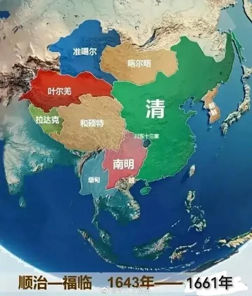 清朝自1636年建立,直到1912年,整个大清帝国的版图演变可谓是一部战争