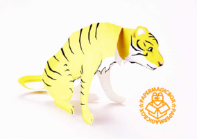 立体折纸手工制作模型剪纸 可爱老虎 卡通玩偶公仔 3d纸模剪纸
