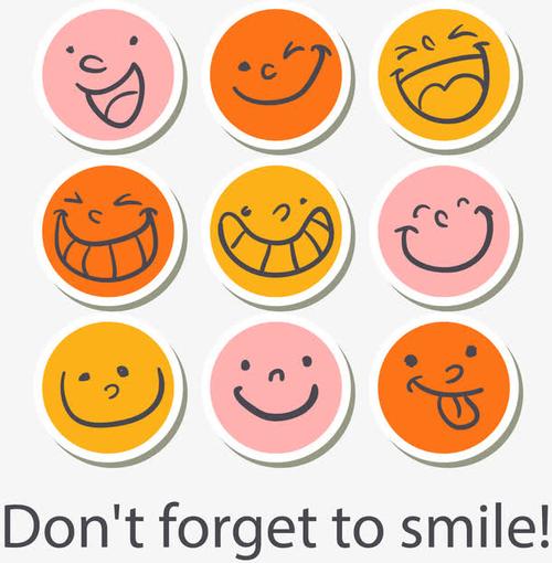 9款圆形笑脸贴纸矢量素材