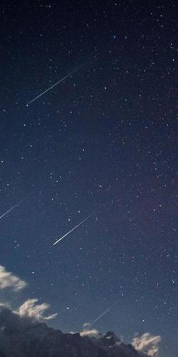 夜空中唯美的流星雨