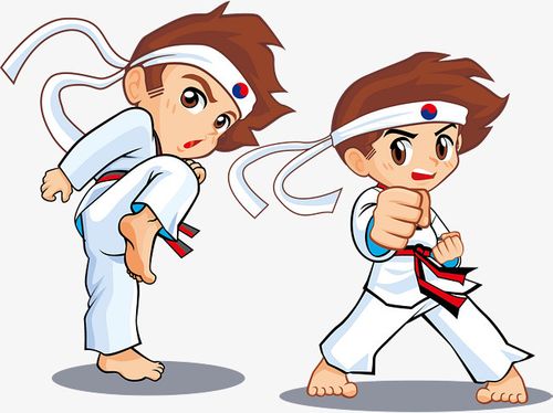 矢量跆拳道儿童  跆拳道儿童素材  跆拳道儿童元素  卡通跆拳道儿童