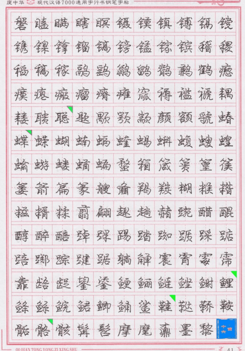 庞中华现代汉语7000通用字行书钢笔字帖(下)