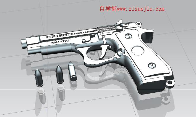 ug8.0绘制手枪装配模型(造型格式为prt)