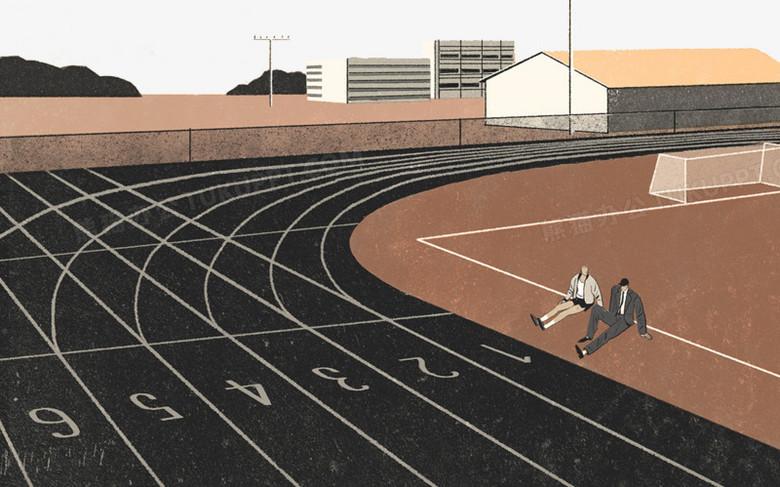 卡通跑道赛场背景图