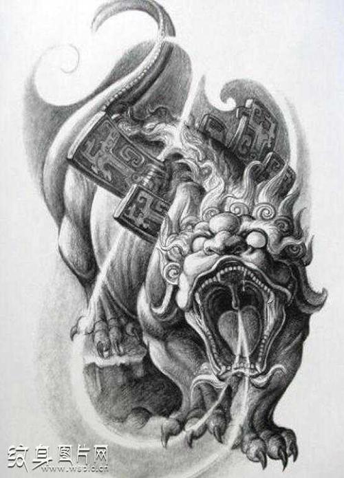 饕餮素描简笔画