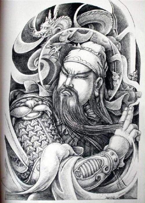 正义凛然的关公纹身手稿集