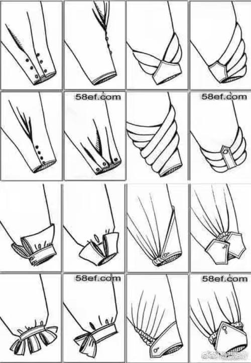 【各种袖口款式素材图】