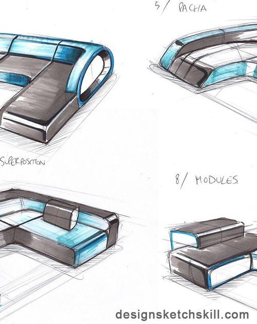 家具沙发设计手绘方案-产品设计手绘-中国设计手绘技能网 中国最专业