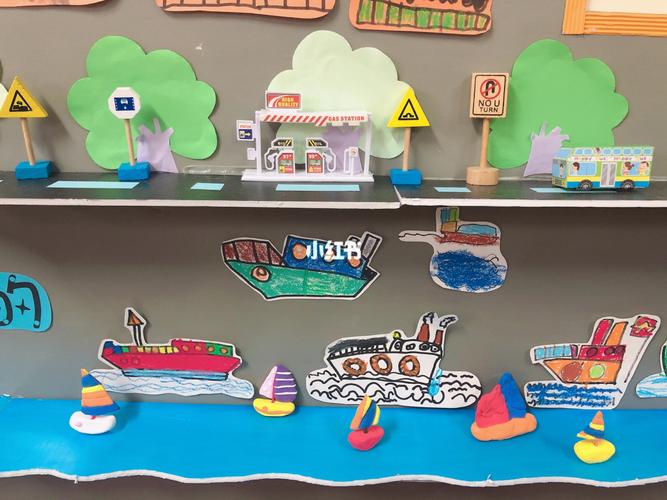 幼儿园中班交通工具主题墙_幼儿园_绘画_幼儿园环创_教育_学前教育