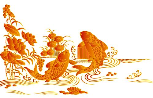 鲤鱼跳龙门吉祥中国传统矢量图