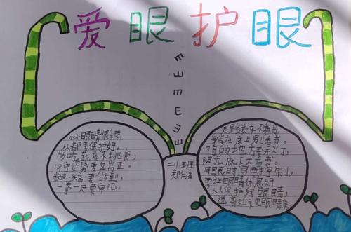 科学用眼宅出"睛彩"一一郑陈岗小学二(1)班疫情期间预防近视手抄报